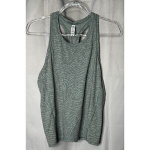 Athleta Ultimate Train Tank Top Womens S Light Mint Teal Zebra Stripe Racerback